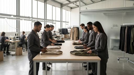 Enterprise apparel manufacturing team at Loomify